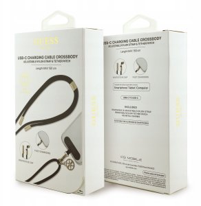 Kabel Guess CBDY 4G Charm USB-C/USB-C     150cm czarny 4