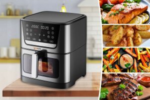 AIR FRYER FRYTKOWNICA BEZTŁUSZCZOWA DUŻA MISA XXL 8L 1800W PANEL DOTYKOWY 5