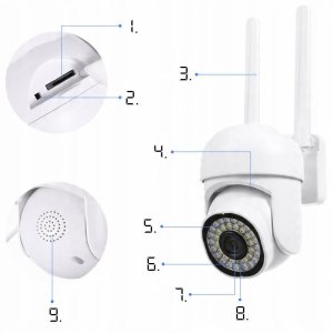 KAMERA WIFI IP SMART ZEWNĘTRZNA OBROTOWA FULL HD 2MP 1080p ZOOM 4x DETEKCJA 5