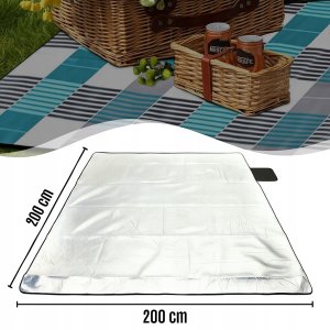 KOC PIKNIKOWY Z IZOLACJĄ PLAŻOWY MATA DUŻA WODOODPORNA PLAŻOWA 200X200 CM 7