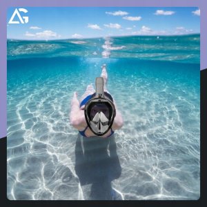 Maska do nurkowania pełnotwarzowa, z rurką ARSA GO UNIWERSAL ZESTAW 9