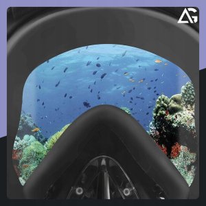 Maska do nurkowania dziecięca pełnotwarzowa, z rurką ARSA GO ZESTAW czarny 9