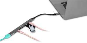 BakkerElkhuizen BNECHUB3A4C huby i koncentratory USB Type-C 5000 Mbit/s Czarny, Szary 3