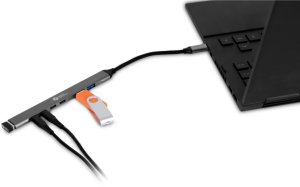 BakkerElkhuizen BNECHUB3A4C huby i koncentratory USB Type-C 5000 Mbit/s Czarny, Szary 4