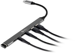 BakkerElkhuizen BNECHUB3A4C huby i koncentratory USB Type-C 5000 Mbit/s Czarny, Szary 5