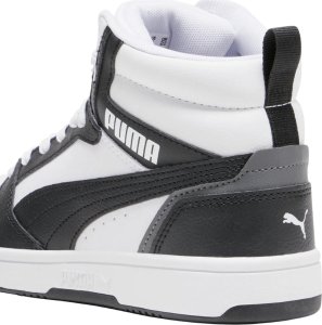 Puma Buty dla dzieci Rebound V6 Mid biało-czarne 393831 01 38,5 3