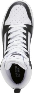 Puma Buty dla dzieci Rebound V6 Mid biało-czarne 393831 01 38,5 4