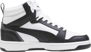 Puma Buty dla dzieci Rebound V6 Mid biało-czarne 393831 01 38,5 5
