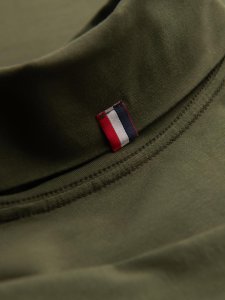 Longsleeve męski gładki z golfem - ciemnooliwkowy V4 OM-LSCL-0130 XXL 9