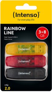 Intenso Rainbow Line 8GB USB Stick 2.0 Multipack x3 bunt 6