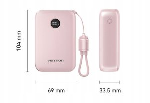 Powerbank Vention 20000mAh 2 x USB-C 1x USB-A z wyswietlaczem 22.5W niebieski 9