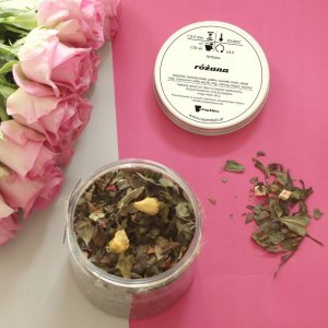 Herbata biała RÓŻANA jabłka maliny płatki i pączki róży różowy pieprz 60g - sypana liściasta herbata PREMIUM Cup&You 4