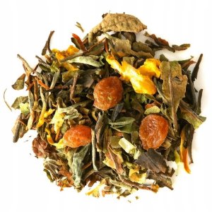 Herbata biała BIAŁA DAMA ananas kwiat pomarańczy dziewanna rodzynki 80g - sypana liściasta herbata PREMIUM Cup&You 3