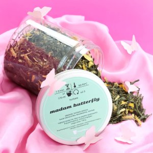 Herbata zielona MADAM BUTTERFLY brzoskwinie kwiat słonecznika 100g - sypana liściasta herbata PREMIUM Cup&You 5