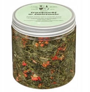 Herbata zielona TRUSKAWKI W ŚMIETANIE truskawki na prezent upominek - sypana liściasta herbata PREMIUM Cup&You 3