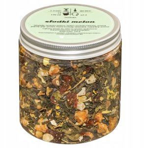 Herbata zielona SŁODKI MELON melon bławatek jagody goji kwiat herbaty 140g - sypana liściasta herbata PREMIUM Cup&You 3