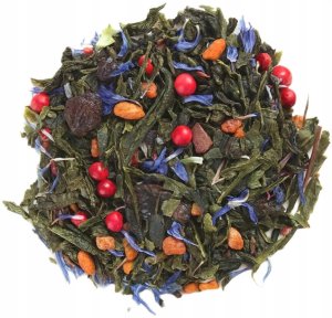 Herbata zielona JAGODOWE MARZENIE jagody bławatek rodzynki na prezent 120g - sypana liściasta herbata PREMIUM Cup&You 2