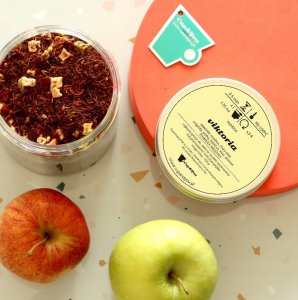 Herbata Rooibos VIKTORIA czerwonokrzew bez kofeiny jabłka dzika róża 150g - herbata sypana liściasta napar z czerwonokrzewu PREMIUM Cup&You 4