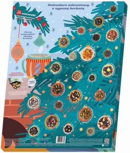 KALENDARZ ADWENTOWY Z HERBATAMI 24 RÓŻNE SMAKI I RODZAJE HERBAT SYPANYCH - PREZENT UPOMINEK NA ŚWIĘTA MIKOŁAJA DLA KOBIETY MĘŻCZYZNY FACETA 4