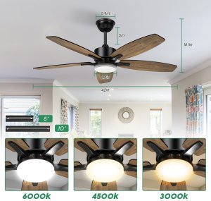 Mefine Wentylator sufitowy z oświetleniem LED i pilotem zdalnego sterowania 2