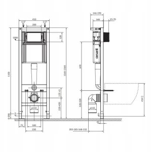 S4005-015 / CERSANIT/ SYSTEM 40 /MZ CASPIA / DS DUR WO ŁW / PRZYC. LUNA CZARNY MAT 4