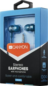 CANYON Stereo earphones with microphone metallic shell 1.2M blue-green CNS-CEP3BG (5291485002879) 3