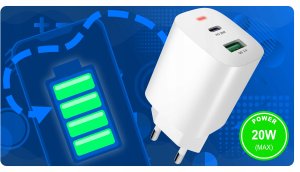 SZYBKA Ładowarka sieciowa USB TYP-C 3A PD 20W 3000mA KOSTKA + KABEL TYP-C 2