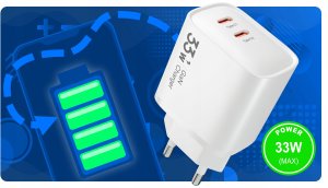SZYBKA Ładowarka sieciowa USB TYP-C 3A PD 33W 3000mA KOSTKA + KABEL TYP-C 2