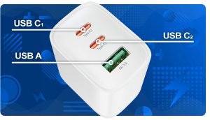 SZYBKA MOCNA Ładowarka sieciowa USB 2xUSB-C PD 65W GaN KOSTKA +Kabel TYP-C 4