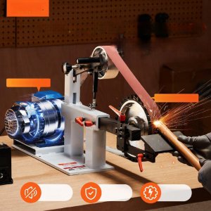 Szlifierka stołowa 1500W taśmowa i tarczowa precyzyjne szlifowanie narzędzi 14