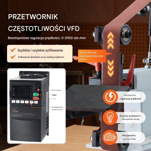 Szlifierka stołowa 1500W taśmowa i tarczowa precyzyjne szlifowanie narzędzi 2