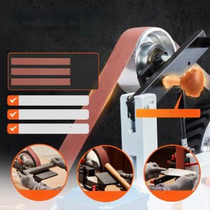 Szlifierka stołowa 1500W taśmowa i tarczowa precyzyjne szlifowanie narzędzi 10