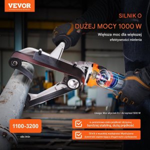 Szlifierka taśmowa szlifierka do rur polerka rur 1300 W + 2 szt taśmy 7