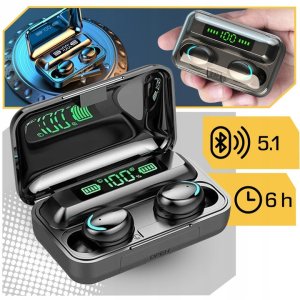 SŁUCHAWKI BEZPRZEWODOWE BLUETOOTH 5.1 POWERBANK SPORTOWE DOUSZNE MIKROFON 3