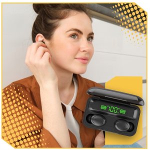 SŁUCHAWKI BEZPRZEWODOWE BLUETOOTH 5.1 POWERBANK SPORTOWE DOUSZNE MIKROFON 9