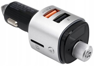 TRANSMITER BLUETOOTH FM SAMOCHODOWY SZYBKA ŁADOWARKA SAMOCHODOWA 2x USB QC 12