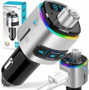 TRANSMITER BLUETOOTH FM SAMOCHODOWY SZYBKA ŁADOWARKA SAMOCHODOWA 2x USB QC 15