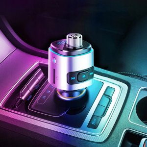 TRANSMITER BLUETOOTH FM SAMOCHODOWY SZYBKA ŁADOWARKA SAMOCHODOWA 2x USB QC 3