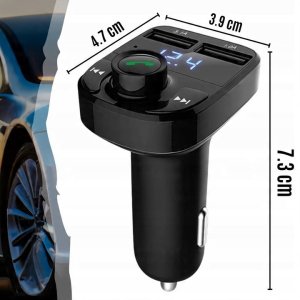 TRANSMITER FM SAMOCHODOWY SZYBKA ŁADOWARKA QC3.0 PD20W ZESTAW GŁOŚNOMÓWIĄCY 2