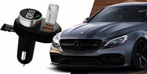 Transmiter Samochodowy BLUETOOTH FM MP3 Szybka Ładowarka USB QC 3.0 MOC 30W BC74 11