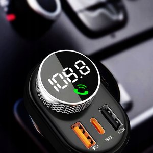 Transmiter Samochodowy BLUETOOTH FM MP3 Szybka Ładowarka USB QC 3.0 MOC 30W BC74 8