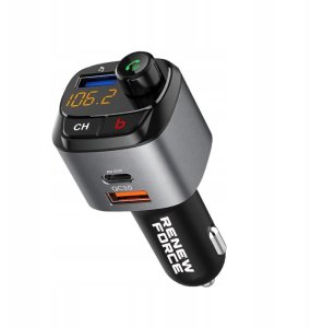 Najmocniejszy Transmiter Bluetooth Fm Samochodowy Ładowarka 36W Qc3.0 Usb-C 3