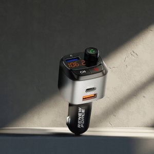 Najmocniejszy Transmiter Bluetooth Fm Samochodowy Ładowarka 36W Qc3.0 Usb-C 8