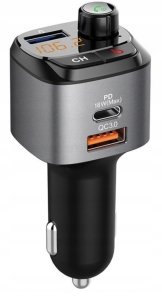 TRANSMITER SAMOCHODOWY FM BLUETOOTH ZESTAW GŁOŚNO MÓWIĄCY ŁADOWARKA QC 3.0 5