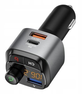 TRANSMITER SAMOCHODOWY FM BLUETOOTH ZESTAW GŁOŚNO MÓWIĄCY ŁADOWARKA QC 3.0 9