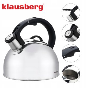 CZAJNIK STALOWY Z GWIZDKIEM 2,5L KLAUSBERG KB-7910 10