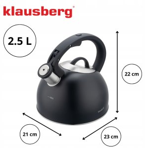 Klausberg CZAJNIK STALOWY Z GWIZDKIEM 2,5L KLAUSBERG KB-7911 12