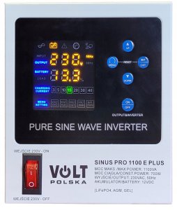Przetwornica Volt Przetwornica VOLT POLSKA SINUSPRO 1100E PLUS 12/230V (700/1100W) [AGM, GEL, LiFePO4 2