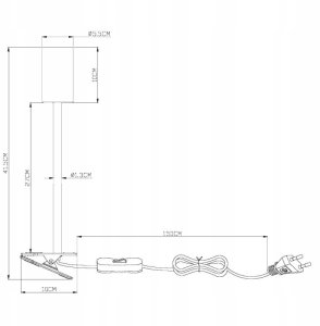 EDM Kryptinis sviestuvas GLOBO Robby, GU10, 1x25W, 230V, su jung. 1,5m laidas, metalinis, matines juodos 4