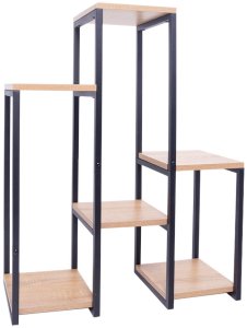 Kwietnik stojący metalowy PANORAMA 6 poziomowy – elegancki stojak na kwiaty i rośliny DĄB 6